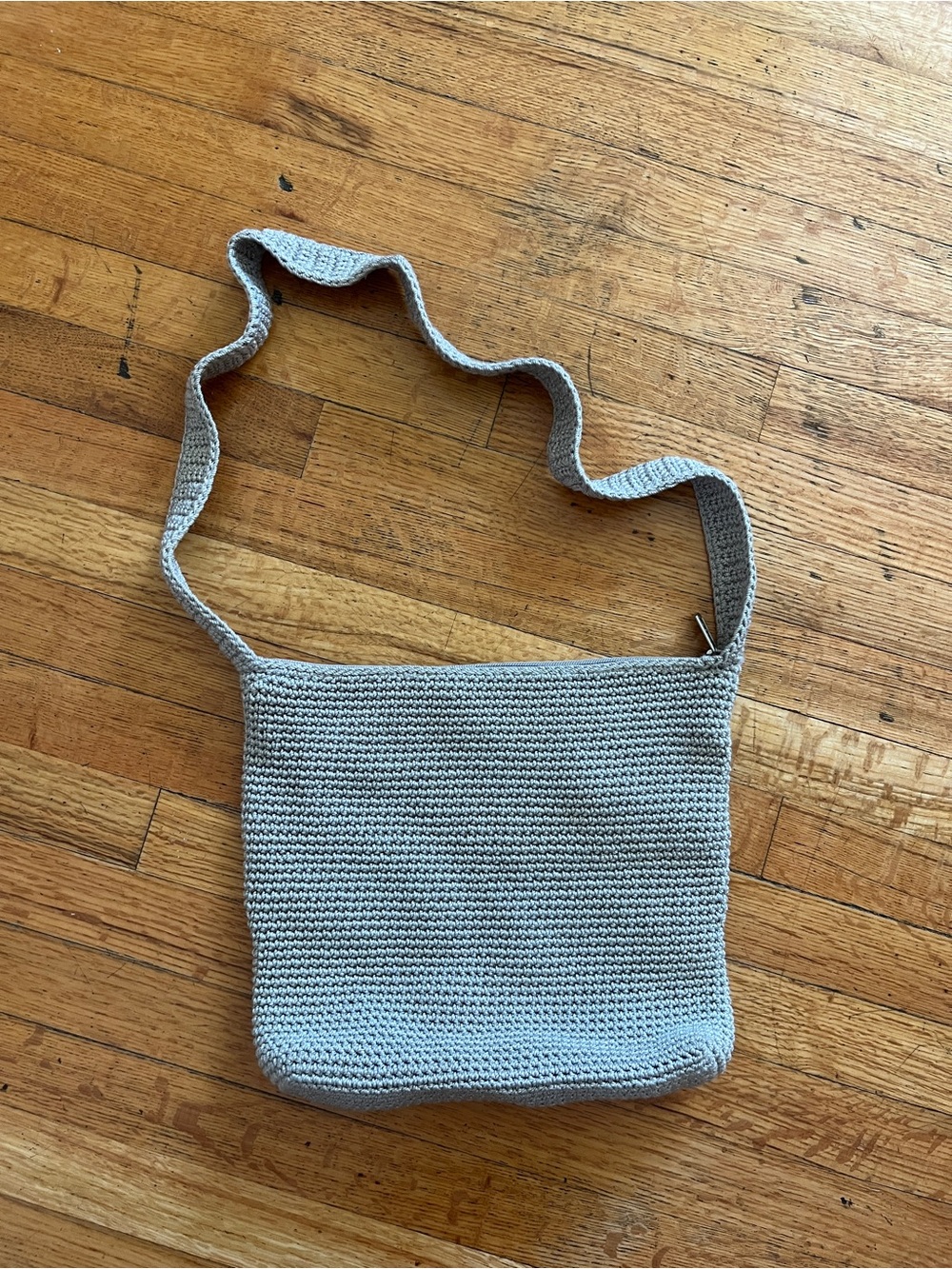 The Sak Light Gray Crochet Crossbody Bag